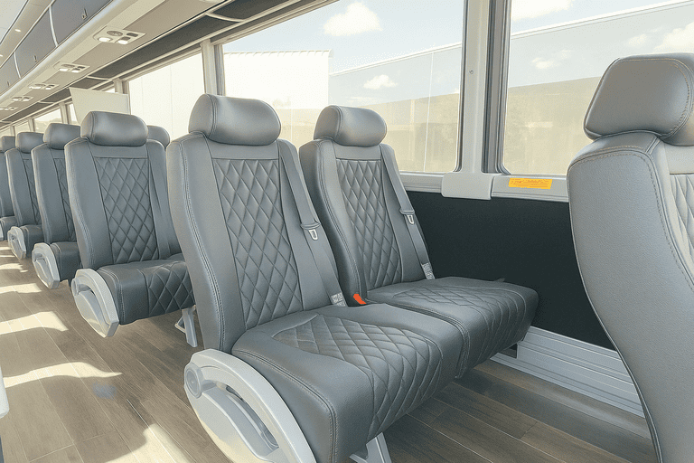 interior of Coach Bus Columbus charter bus