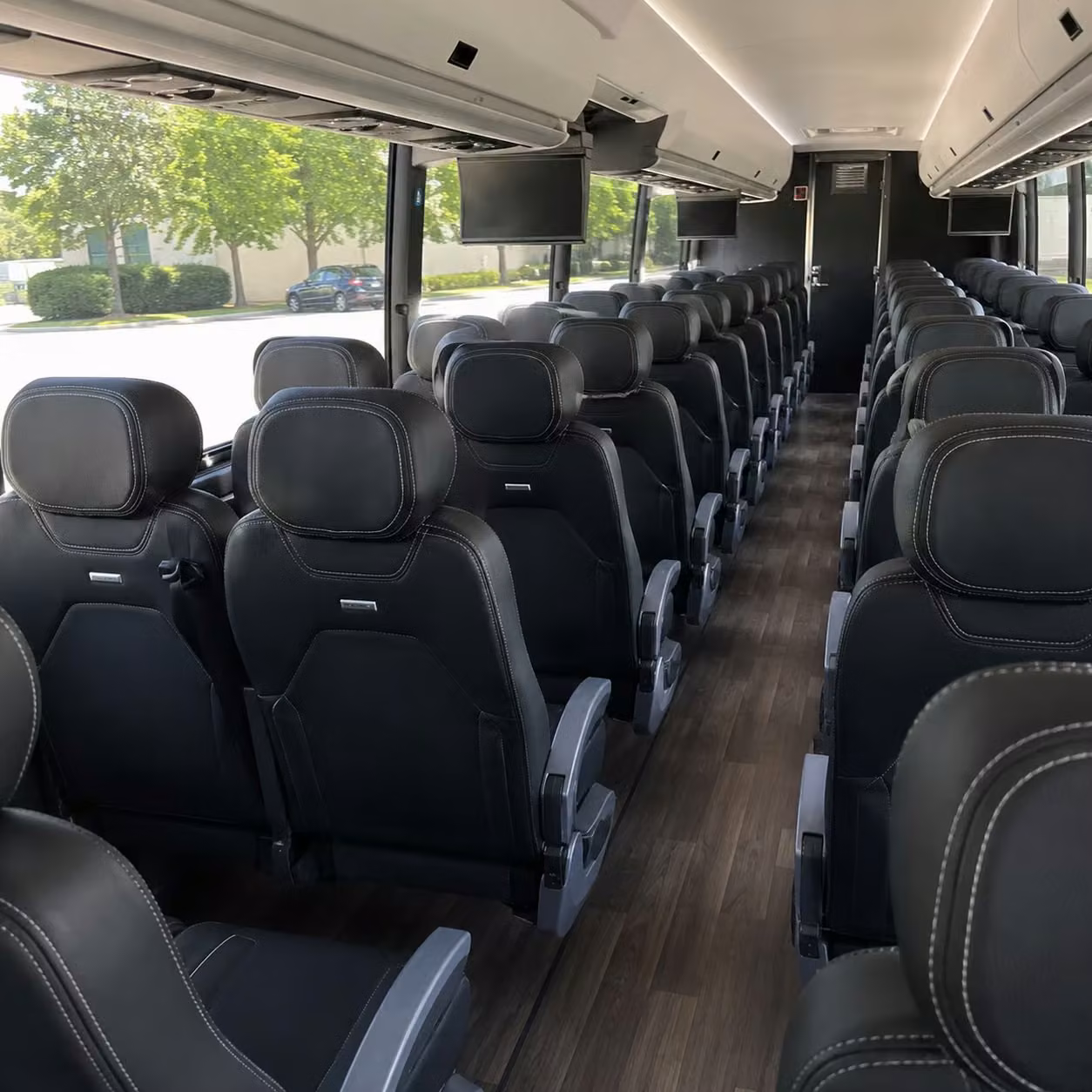 columbus charter bus rental interior